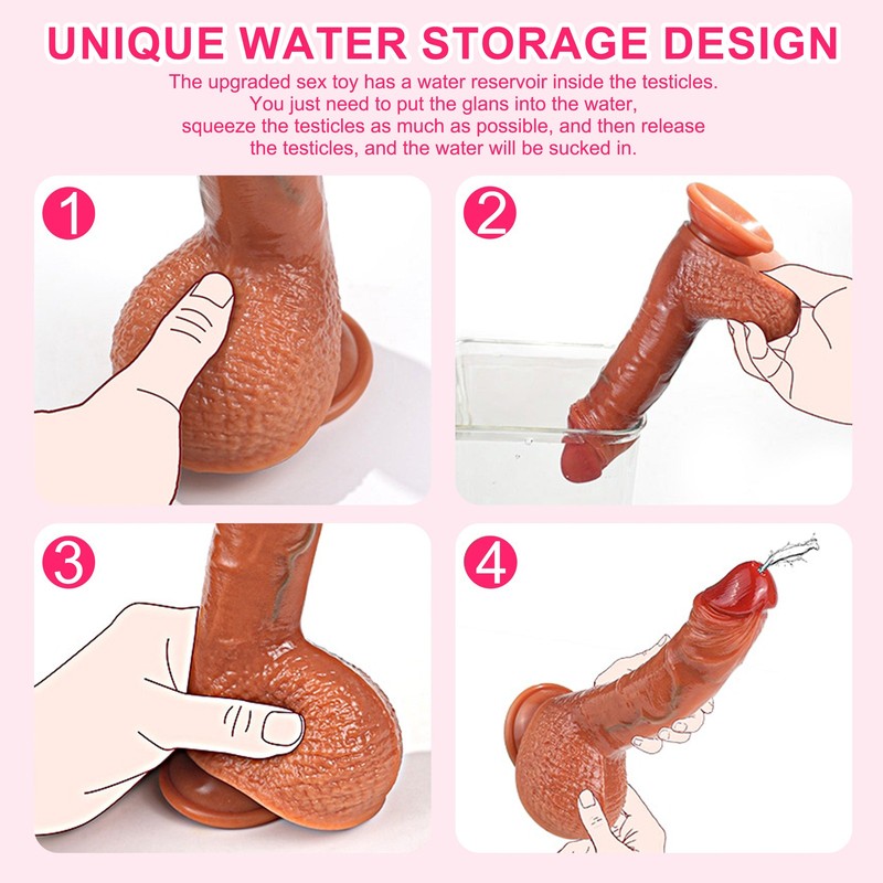 Realistic Squirting Ejaculating Dildo Suction Cup Thick Dong Anal Penis Sex Toys gallery