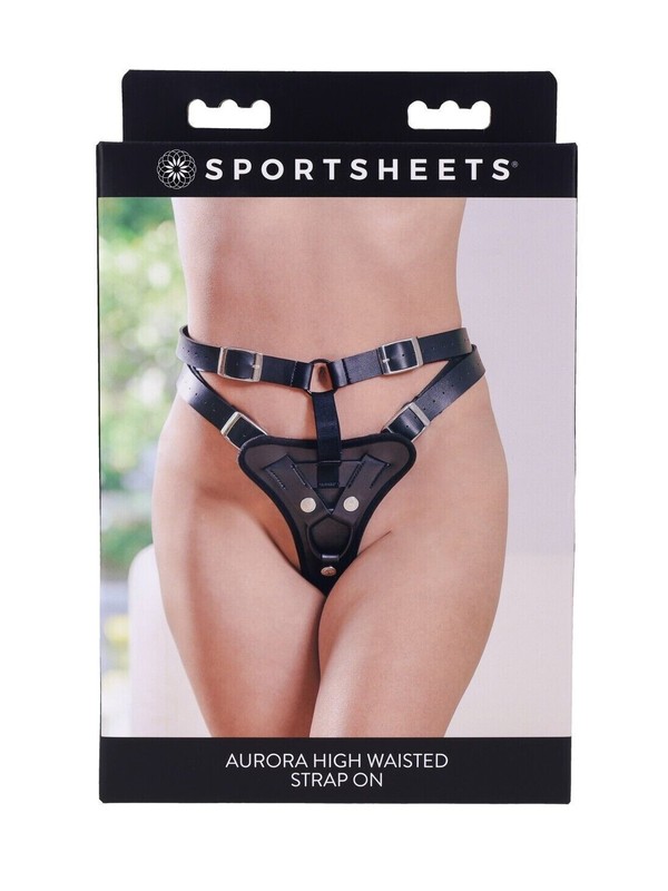 Sportsheets Aurora High Waisted Strap-On Harness Black gallery