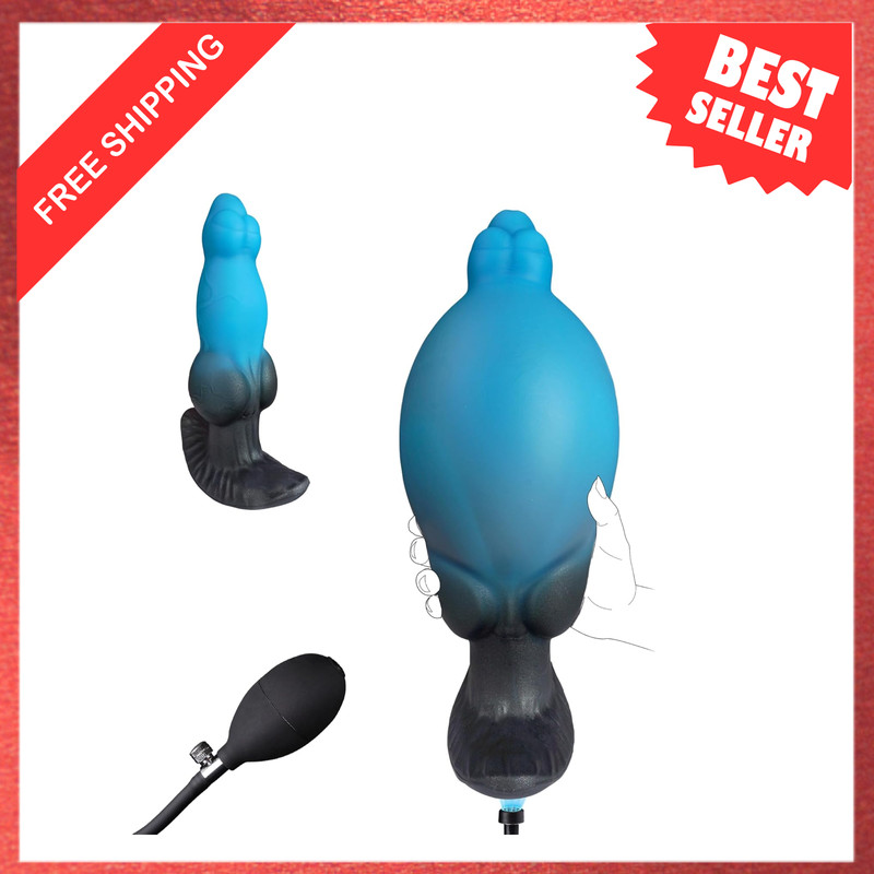 Inflatable Butt Plug Large Silicone Anal Toy with Magnetic Inflation, 1.57 to