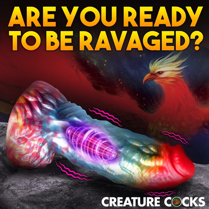Creature Cocks Rainbow Phoenix Vibrating Silicone Dildo gallery