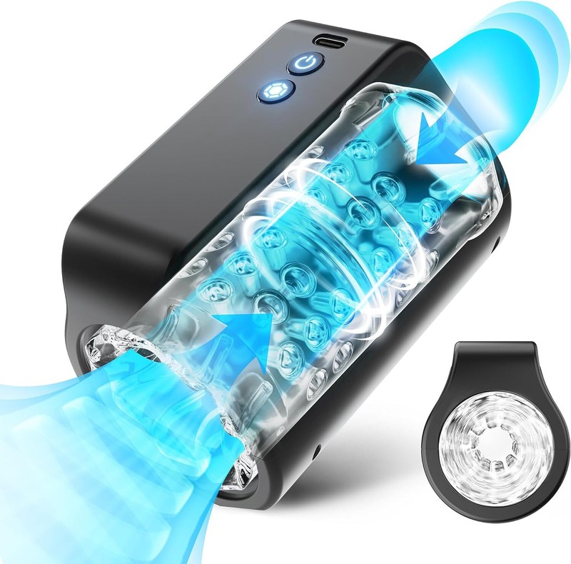 Automatic Male Masturbators, Open-Ended Penis Vibrator 7 Rotating Modes for Peni