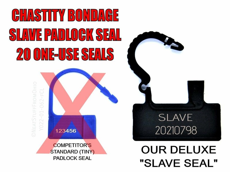 CHASTITY / BONDAGE / SLAVE PADLOCK SEALS, LARGER, BLACK, SEX TOY ACC., 20 SEALS