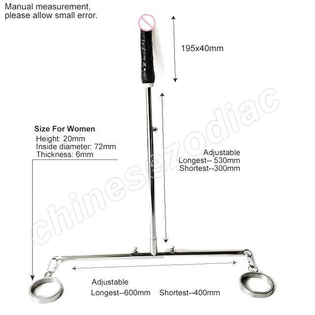 Metal Frame BDSM Device Ankle Cuffs Dildo Anal Plug Spreader Open Leg Sex Toys gallery