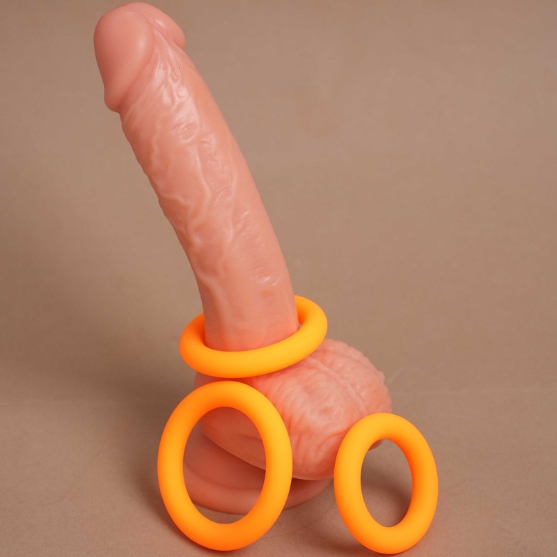 Male 3pcs Silicone Cock Ring Harder Penis Rings Super Strong Stay Sex Toy Couple