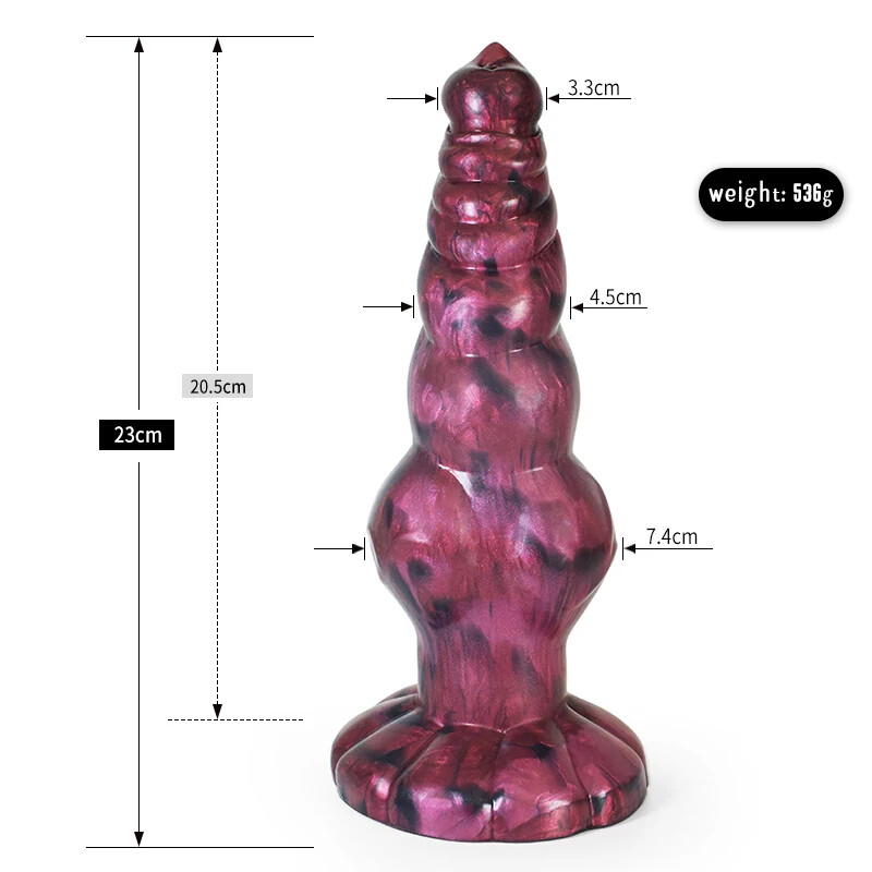 Flexible Liquid Silicone Dick Knot Dildo with Sucker Vaginal Stimulation Sex Toy