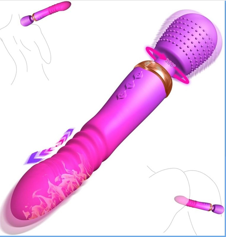 Thrusting Dildo G Spot Vibrator Wand Massager Womens Couples Sex Toys 10+5 Heat