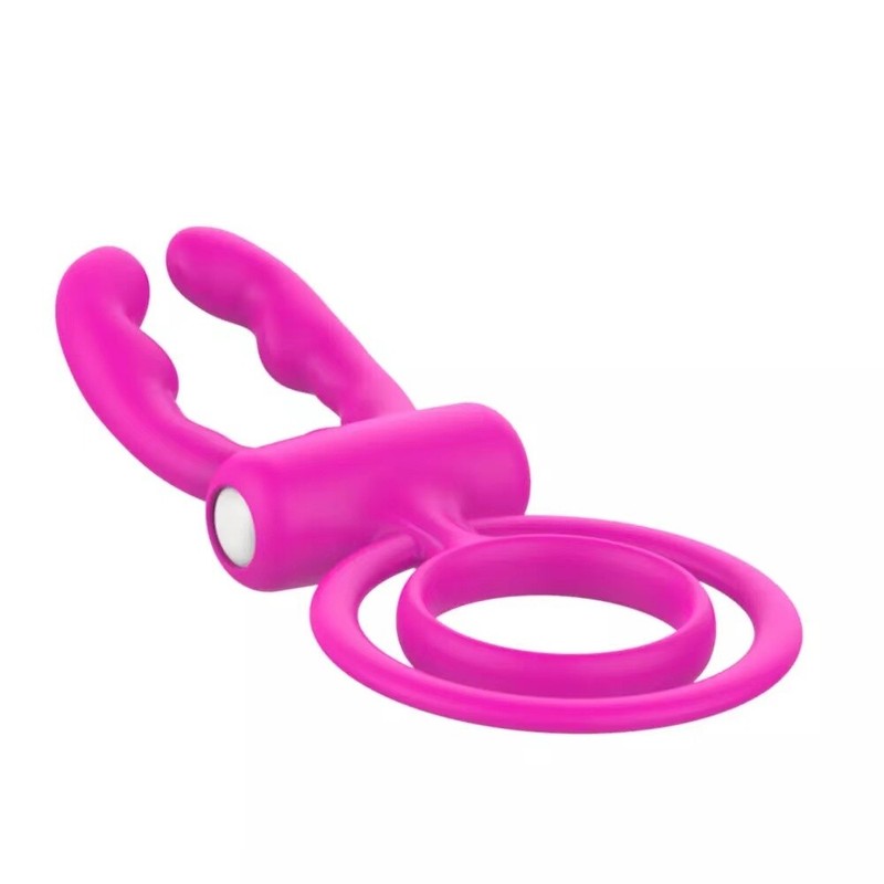 Vibrating Penis Cock Ring Clit Rabbit Vibrator Enhancer-Sex-Toys for-Men Women