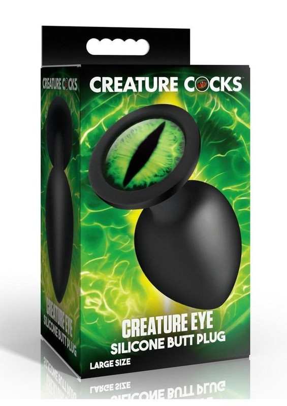 Creature Cocks Green Eye Silicone Butt Plug – Large – Black/Green