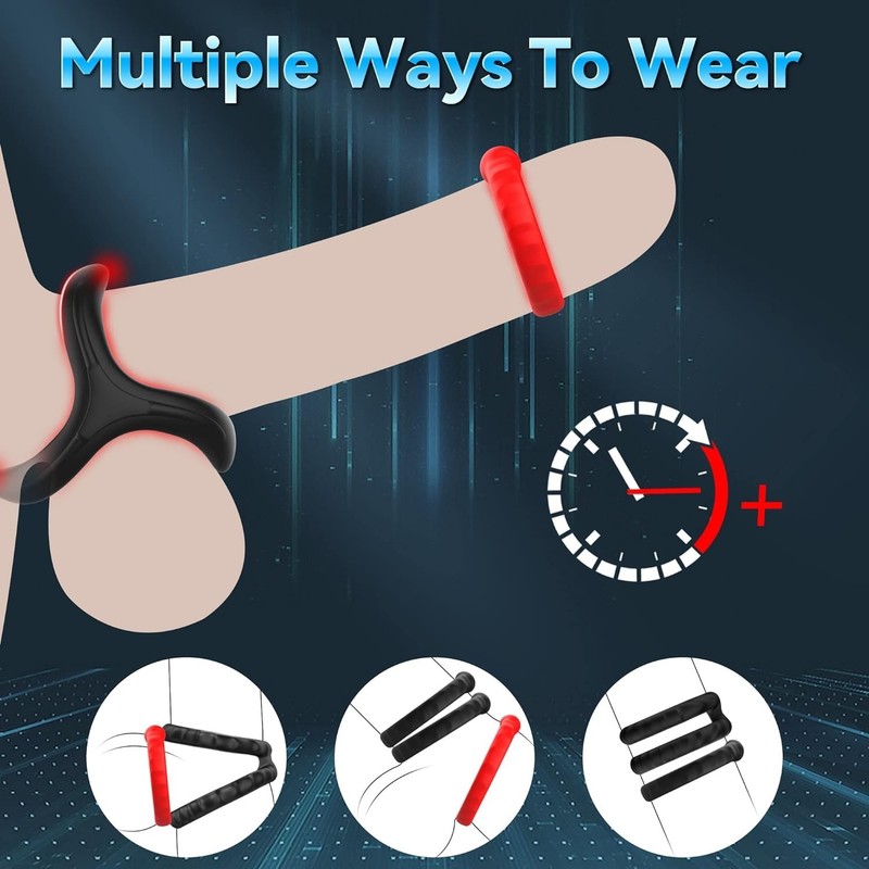Men's Cock Ring Set 10 Silicone Rings for Prolonged Pleasure and Stamina gallery