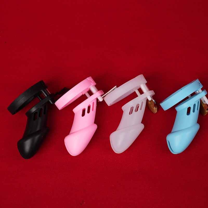Male Soft Silicone Cock Cage with 5Size Ring Chastity Belt Device BDSM Sex Toys gallery