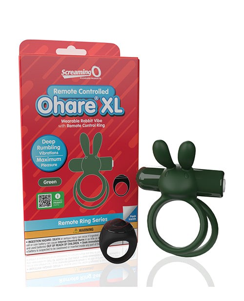 Screaming O Ohare Remote Controlled Vibrating Ring – XL Green