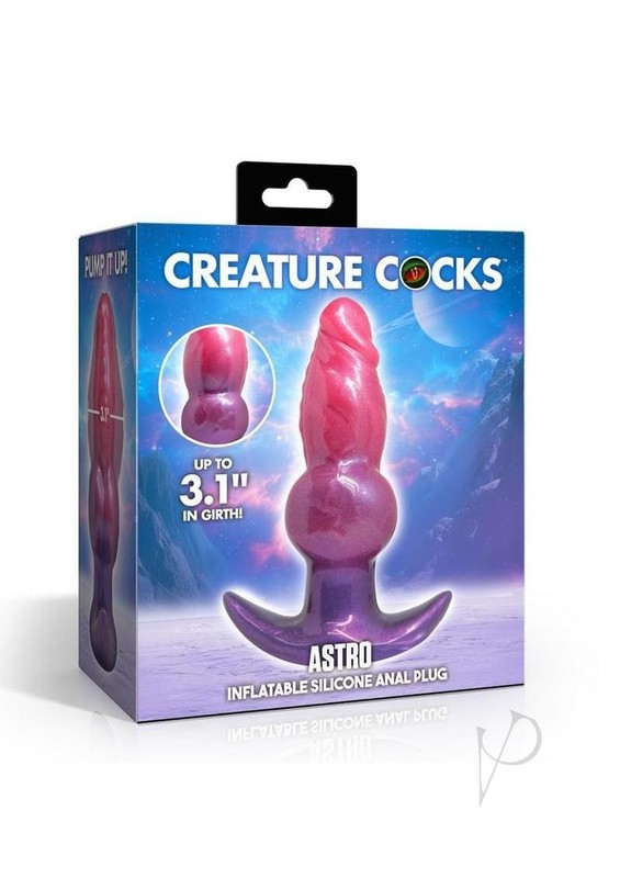 Creature Cocks Astro Inflatable Silicone Anal Plug – Pink/Purple