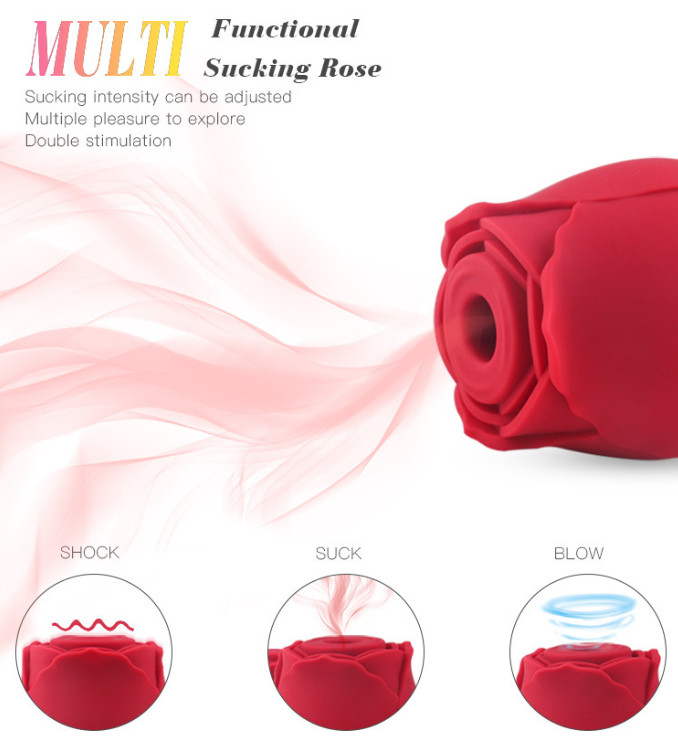 Rose Sucking Vibrator Clit Sucker Dildo Women G-Spot Massager Sex Toy for Women gallery