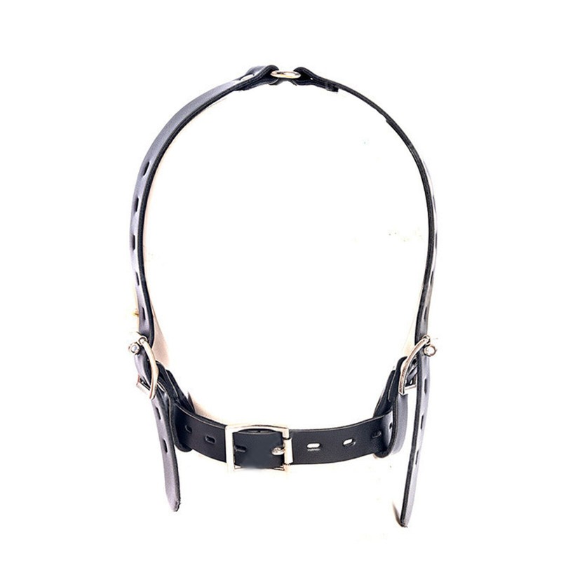 Quality PU Leather Belt Open Mouth Gag Metal Hook Nose Bondage Restraints Slave