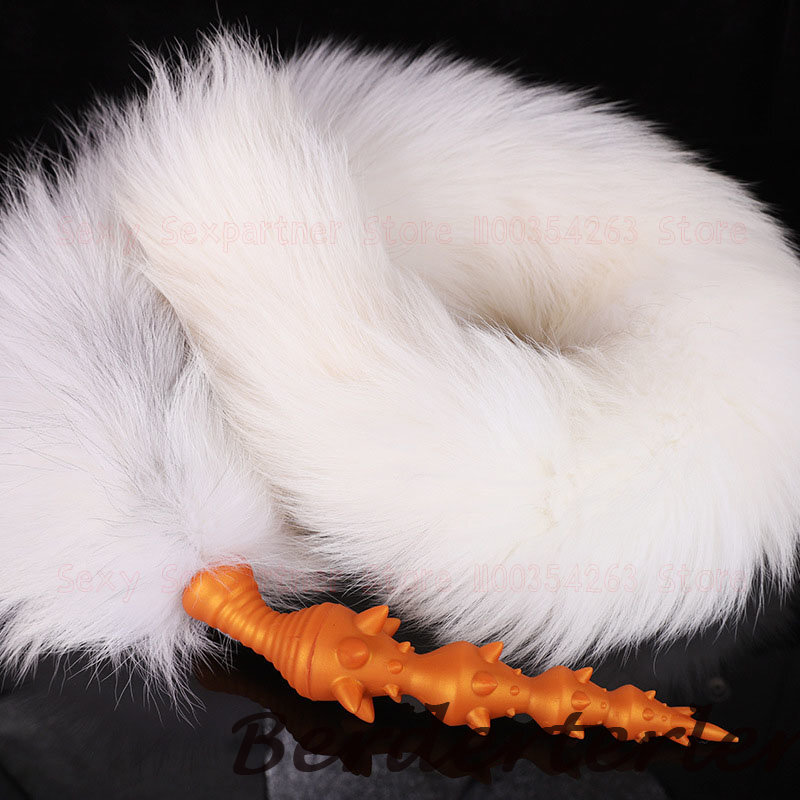 95cm Super Long Tail Anal Beads Huge Dildo Dilator Vaginal Ass Plug Cosplay Tail gallery