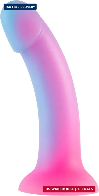 7 Inch Silicone Realistic Dildo,Colorful Glowing Penis Toy for Vaginal and Anal