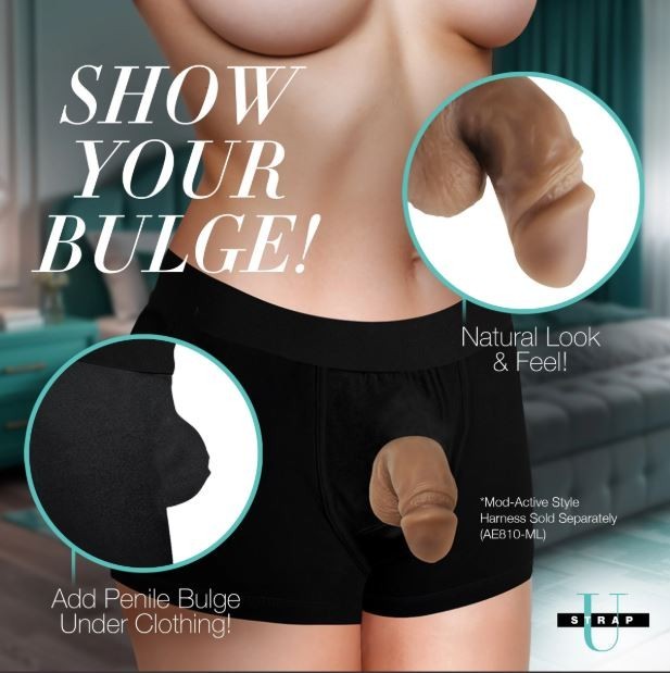 XR Brands Strap U 3.6 inches Realistic Silicone Packer Medium, New gallery