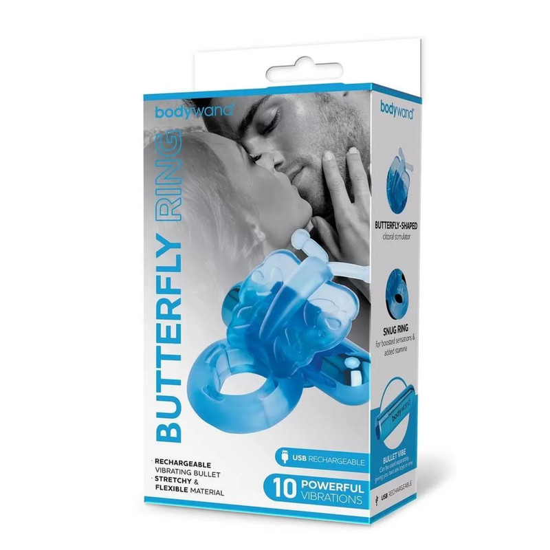Rechargeable Bullet Butterfly Duo Cock Ring Multi-Speed Penis Sex Vibrator gallery