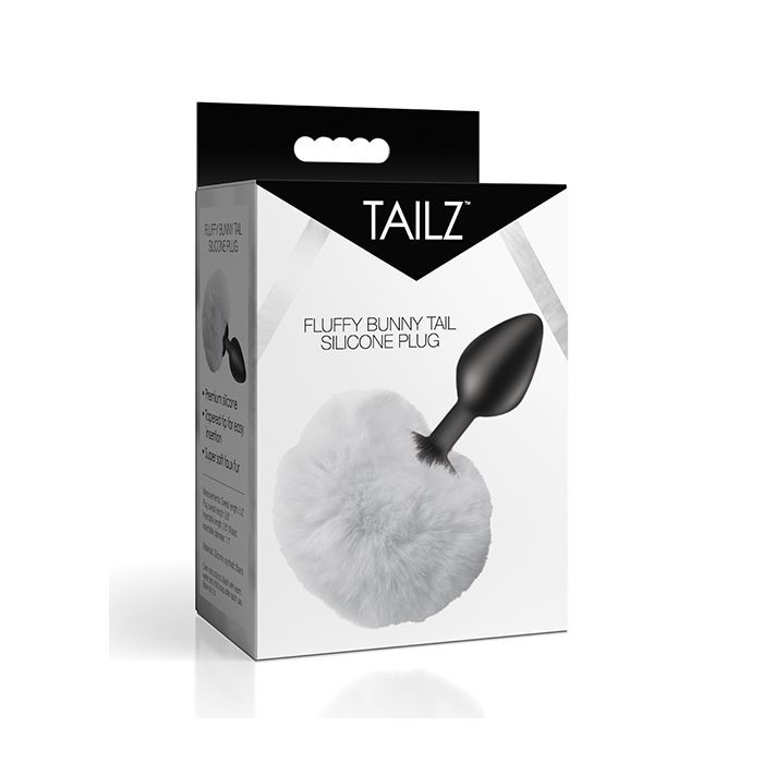 Tailz Fluffy Bunny Tail Silicone Plug – White