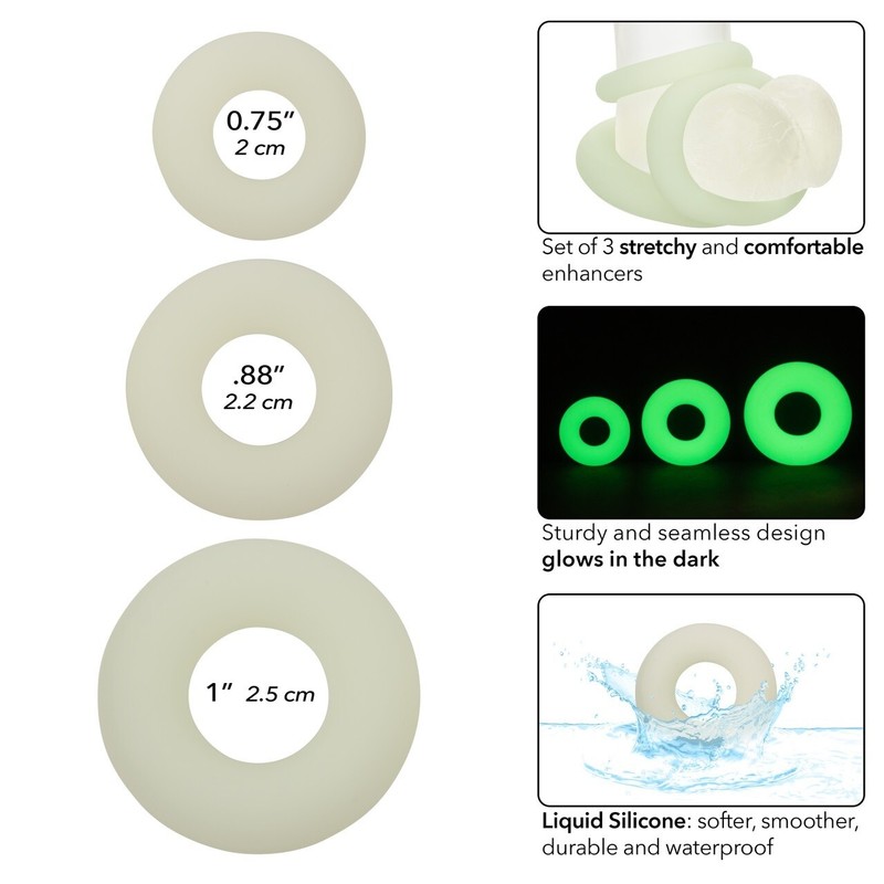 Alpha Liquid Silicone Set Glow in the Dark Stretchy & Comfortable Male Ring, New gallery