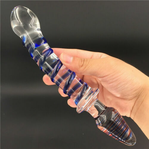 Candy Glass Dildo G-Spot Anal Butt Plug Massager Wand Masturbator Women Sex Toy