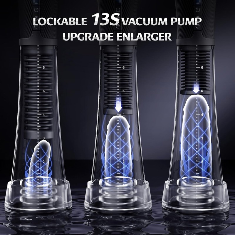 Intelligent Vibrating Penis Pump – See It Grow with 2 Sleeves & 6 Rings Included gallery