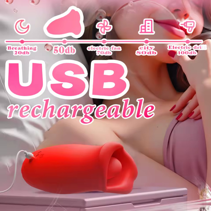 Rose Sucking Vibrator Oral Clit Tongue Licking G-Spot Dildo Sex Toys For Women gallery
