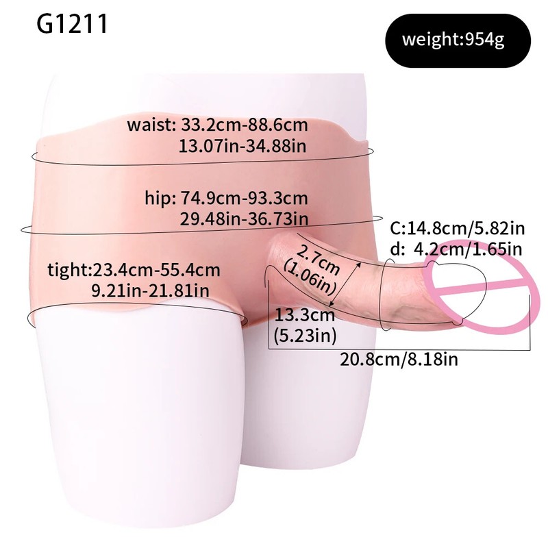 Silicone Underwear With Hollow Thick Realistic Dildo Penis Sleeve For Sex Toys