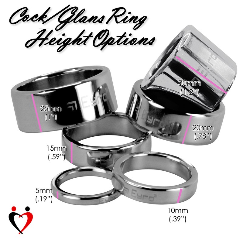 LeLuv Eyro Stainless Steel Glans/Cock Rings 5mm Width | Choose Diameter & Height gallery