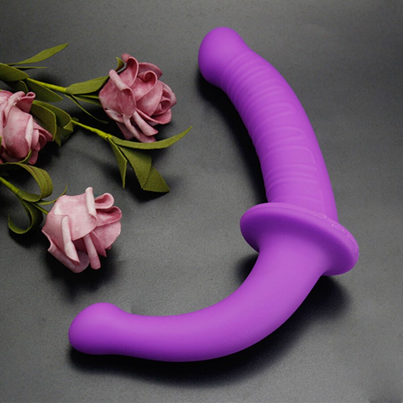 Double Ended Strapless Strap-On Dildo G spot Anal Butt Plug Sex Toys for Couple