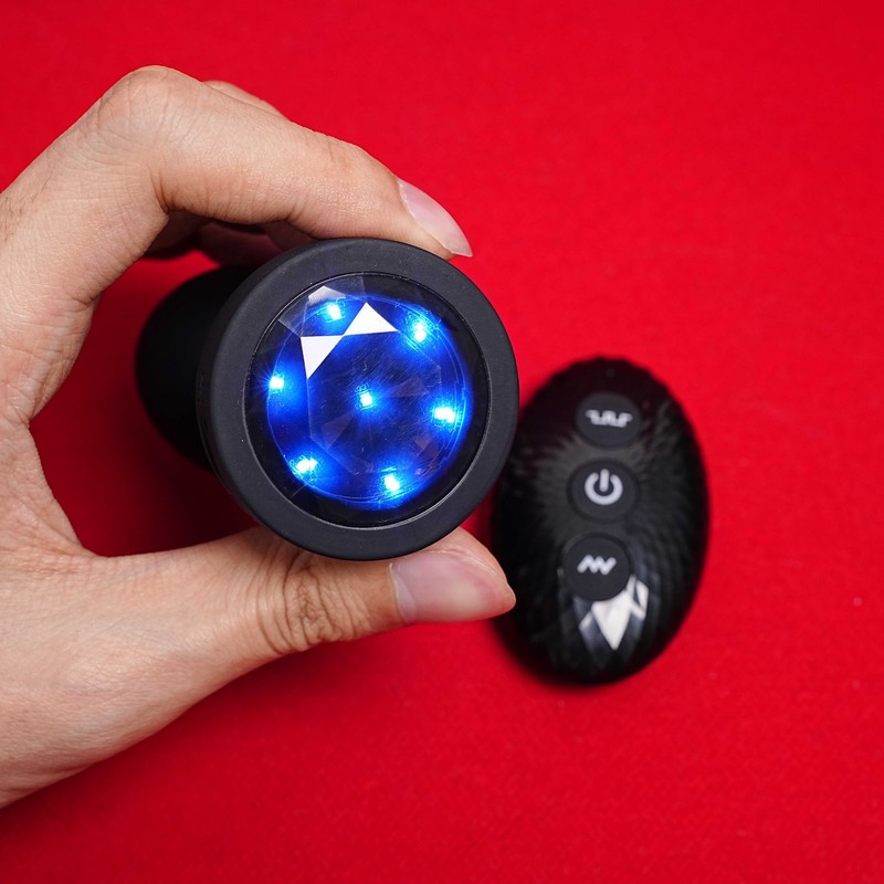 Vibrator Rotating Anal Plug LED Light Up Dildo Butt Massager Sex Toys Remote US gallery