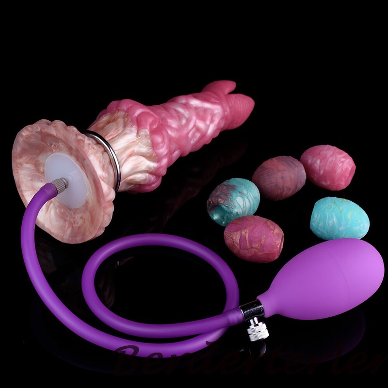 Soft Silicone Inflatable Ovipositor Lay Eggs Dildos Penis Vaginal Balls Sex Toys gallery