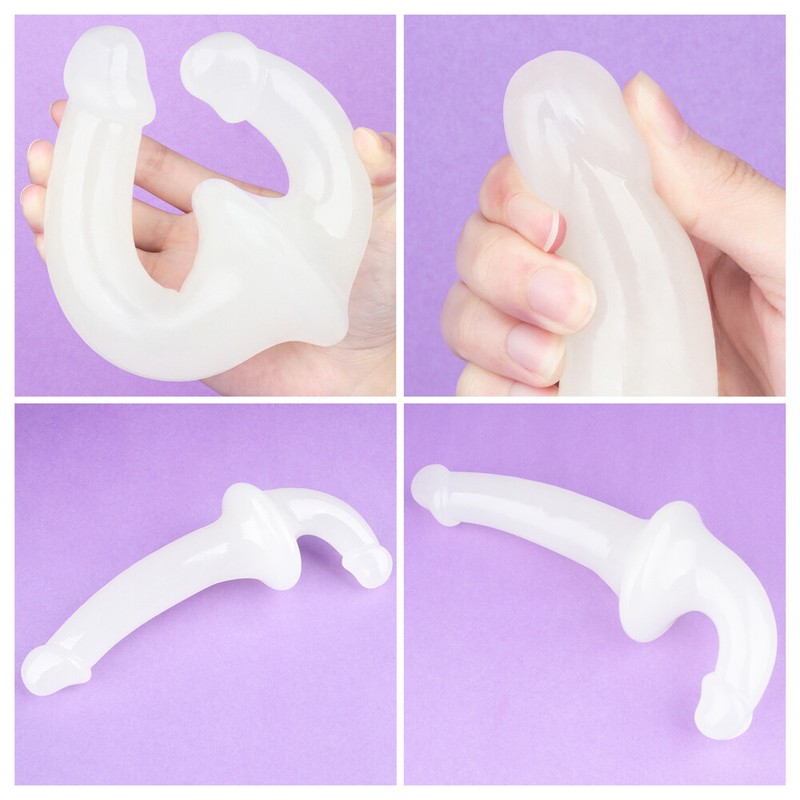 6 inch Glow in the Dark Strapless Strap On Dildo Double Ended Vagina & Anal Sex gallery