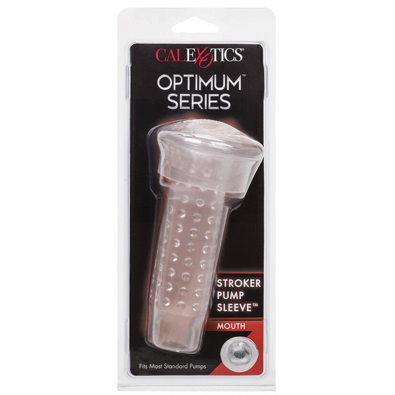 Cal Exotics Optimum Series Stroker Pump Sleeve Mouth Masturbator - Clear gallery