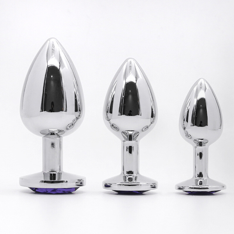 3Pcs Anal Butt Plug STAINLESS Set Sex Toy Women Men Couple Metal Dildo Jewel gallery