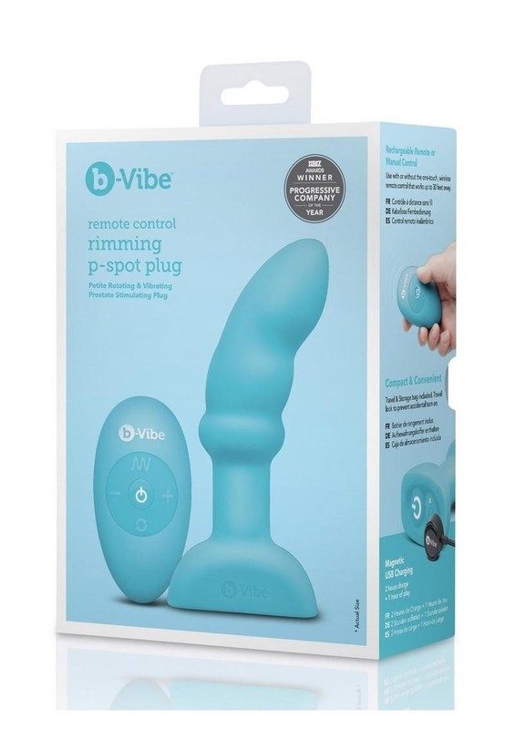 B-Vibe Remote Control Rimming P-Spot Rechargeable Silicone Plug – Teal