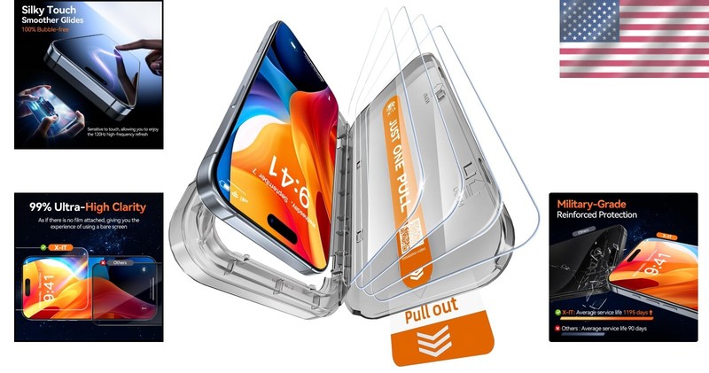 Edge to Edge Coverage Screen Protector for iPhone 15 16 with Anti Smudge Finish gallery