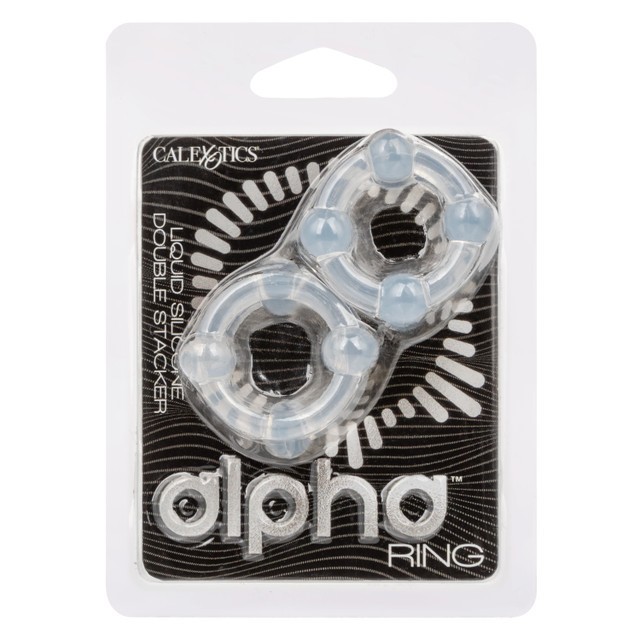 Calexotics Alpha Liquid Silicone Double Stacker Cock Ring, New