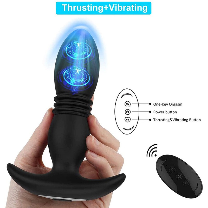 Remote-Control-Telescopic-Thrusting-Prostate-Anal-Dildo-Sex-Machine-Vibrator Men gallery