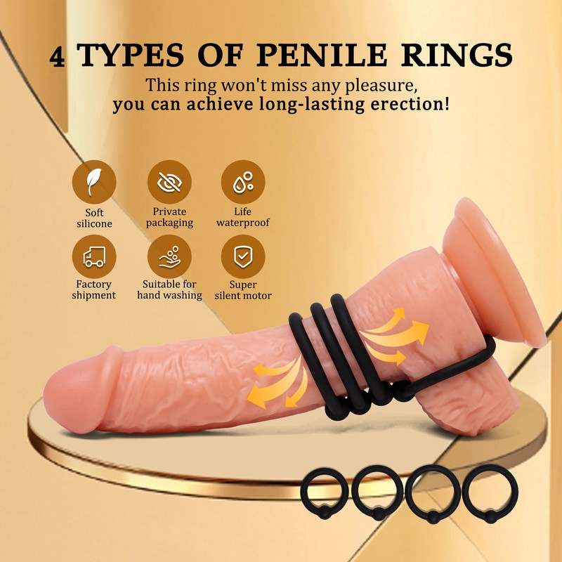 4-Set Silicone Glans Cock Ring Penis Head Orgasm Pressure Point Prolong Sex gallery
