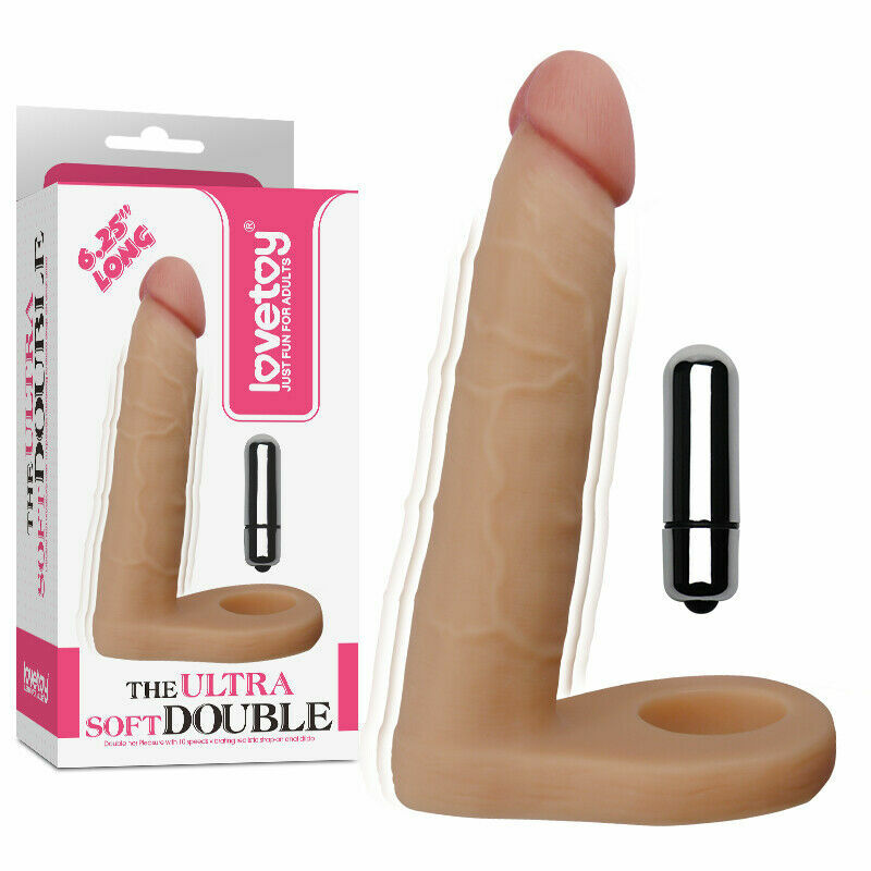 Double Penetration DP Vibrating Anal Trainer Strap On Dildo w/ Penis Ring Combo gallery