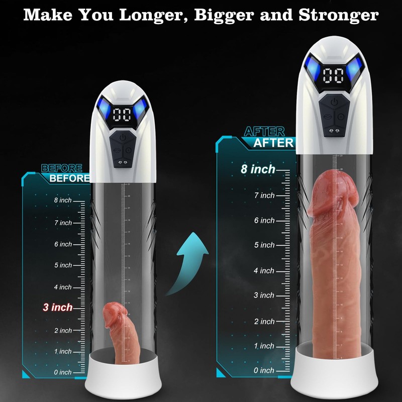 Male Penis Pump Adult Sex Toys for Men Automatic Enlargers & Extend L, White gallery