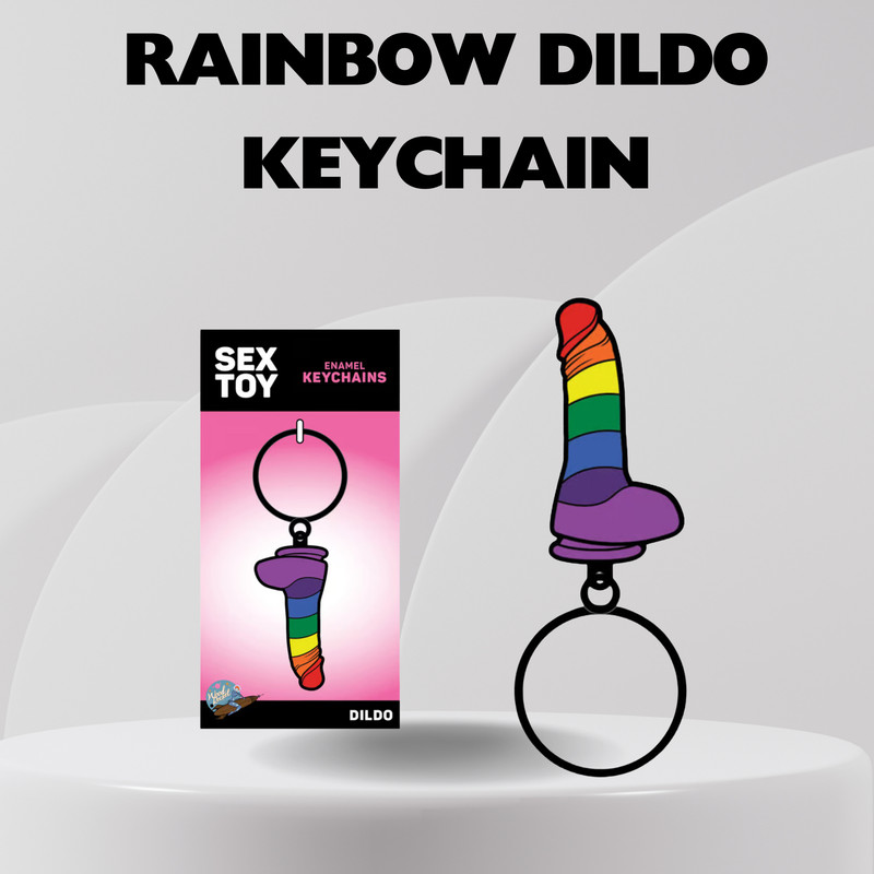 Rainbow Colored Dildo LGBT Key Chain Fashion Accessories Keychain Gift Gag gallery
