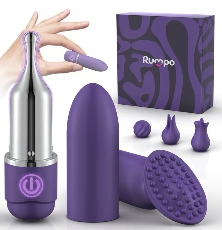Small Bullet Vibrators with 5 Attachments 10 Powerful Modes