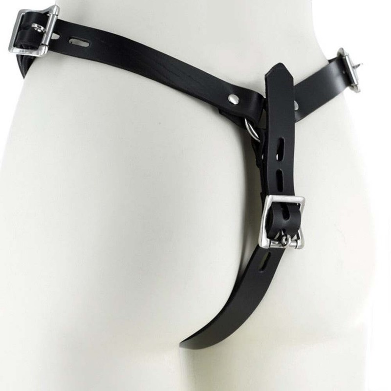 Strict Leather Strap On Harness Pegging Device Bondage Couples Sex Toys gallery