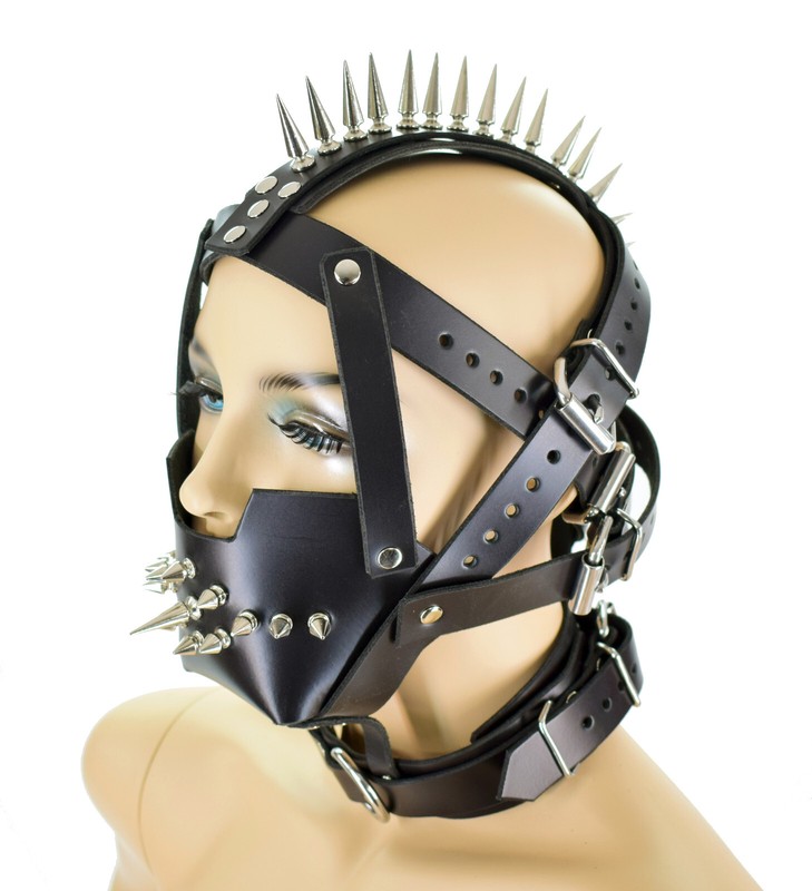 Spike Mohawk Bondage Hood by Axovus