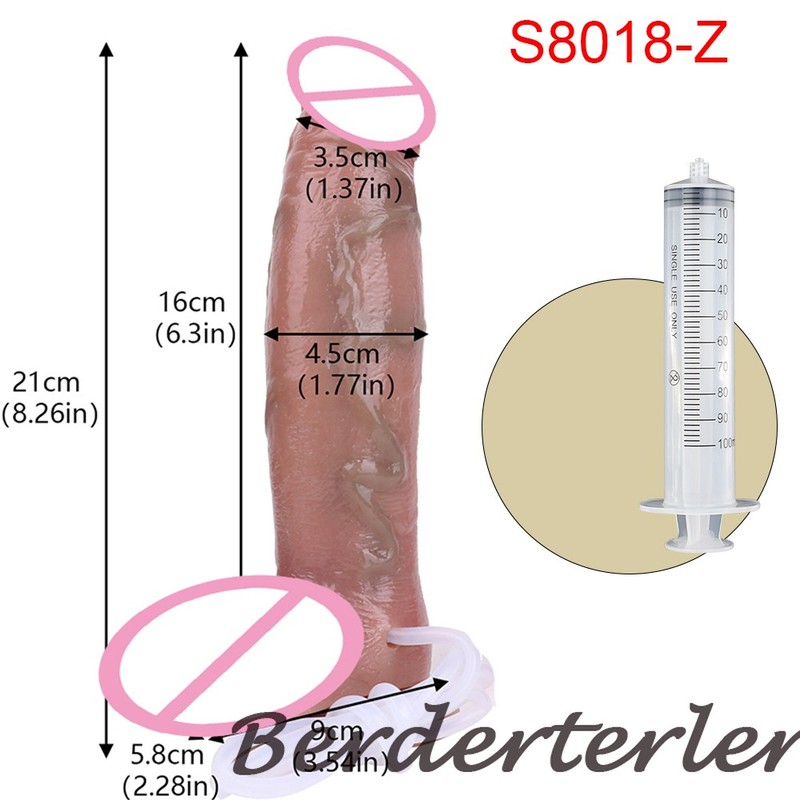 Squirting Double Layer Density Two Skin Layer Penis With Sucker Penis Sex Toys gallery