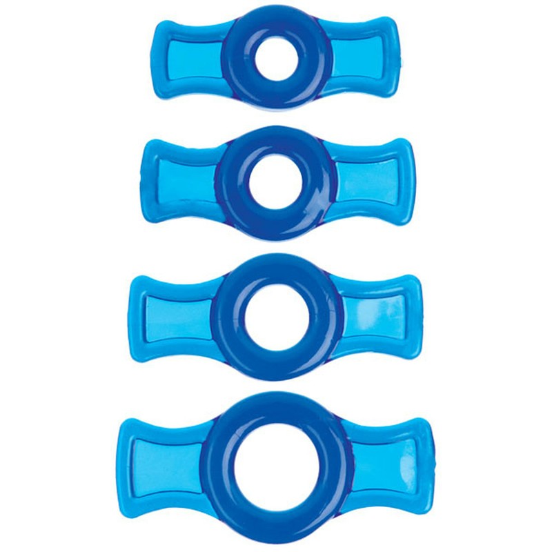 TitanMen Cock Ring Set Erection Enhancement Prolong Ejaculation, Blue