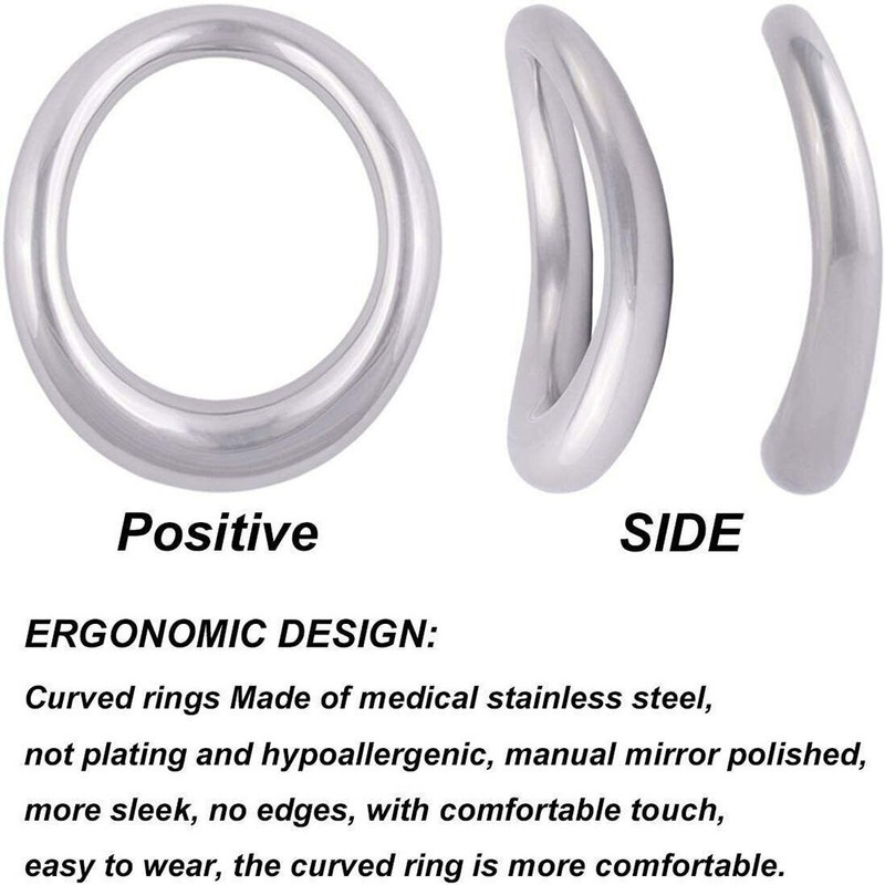 Thick Curved Stainless Steel cock Ring Penis Enlarger Erection Stay-Hard sex USA gallery