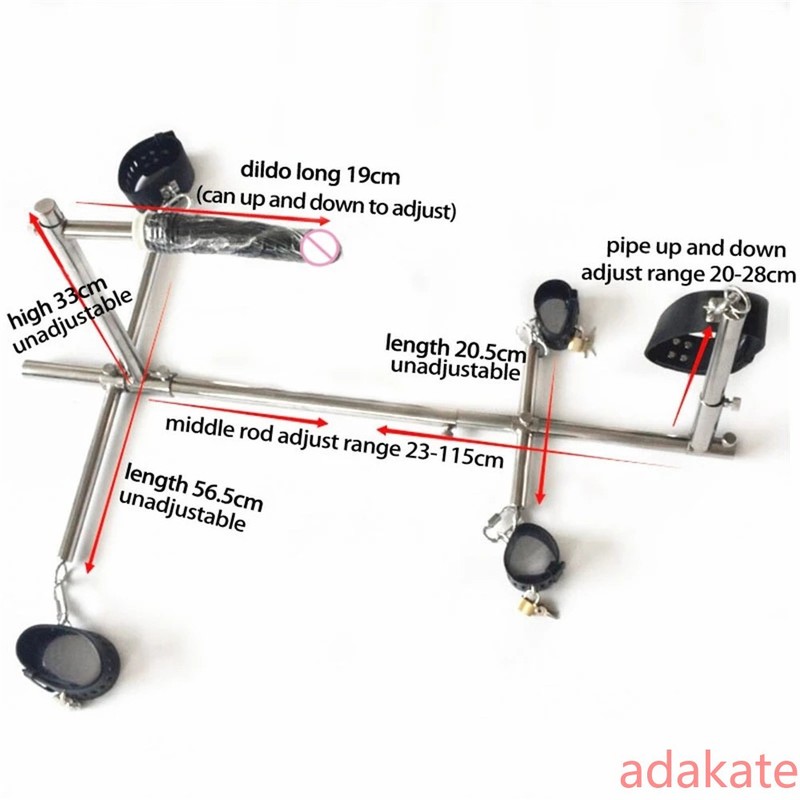 Unisex Stainless Steel BDSM Bondage Set Dildo Handcuffs Wrist Cuffs Neck Collar gallery